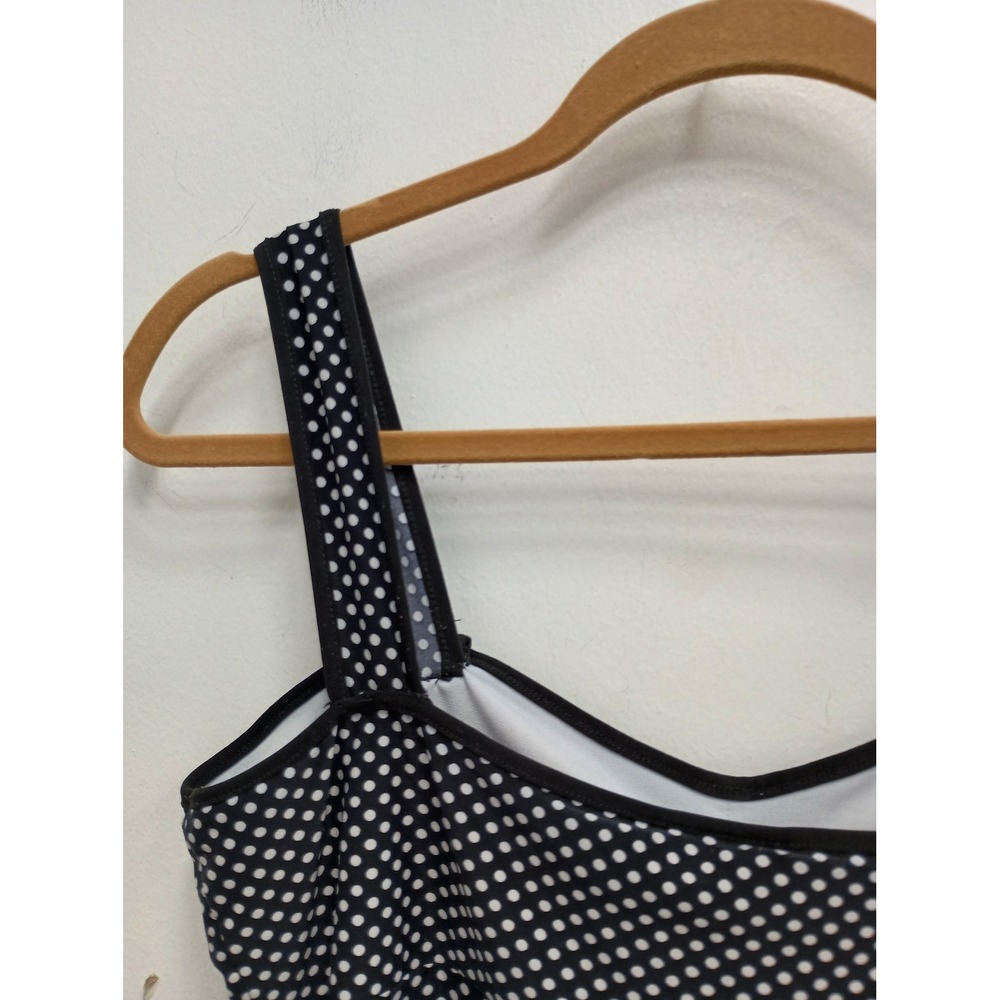 The Limited VTG Y2K Babydoll Tank Top Womens Medium Black White Polka Dot Pin Up - Picture 10 of 12
